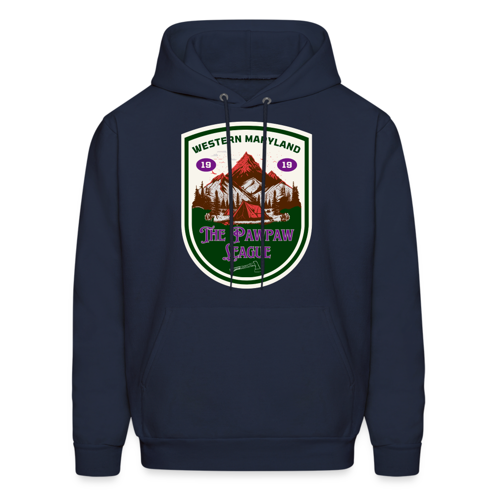 The Pawpaw League Logo white Hoodie - navy
