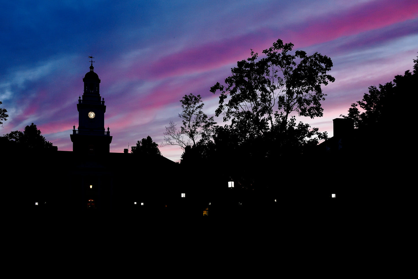 Gilman Hall and Keyser Quad at sunset-Will Kirk 17